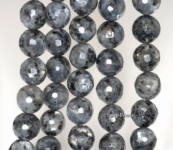12MM LARVIKITE GEMSTONE GREY BLACK FACETED ROUND 12MM LOOSE BEADS 15.5/"