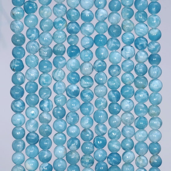4mm Larimar Quartz Gemstone Grade AAA Sky Blue Round Loose Beads 15.5 inch Full Strand (80004695-921)