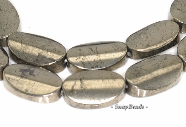 16x10mm Palazzo Iron Pyrite Gemstone Concave Oval 16x10mm Loose