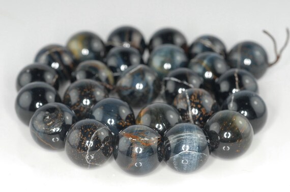 16mm Blue Tiger Eye Gemstone Hawk Eye Grade B Round Loose