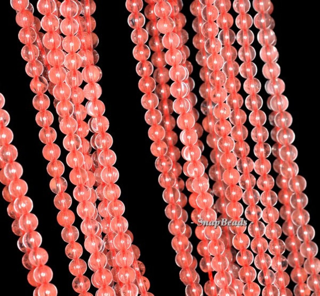 2mm Watermelon Quartz Gemstone Grade A Pink Red Round 2mm