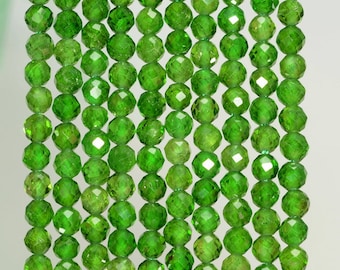 3mm Genuine Chrome Diopside Gemstone Grade AAA Green Micro Faceted Round Loose Beads 15.5 inch Full Strand (80005531-468)