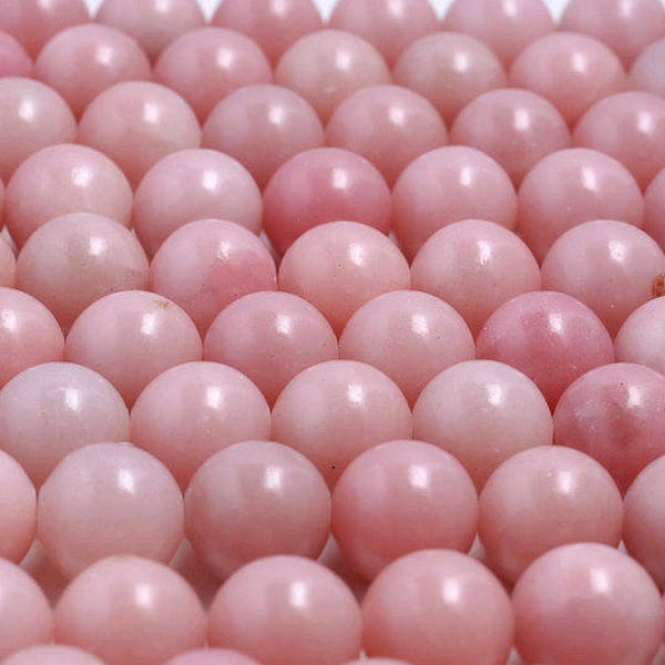 Pink Opal Smooth Gemstone Grade AAA Pink 4mm 5mm 6mm 7mm 8mm 9mm 10mm 11mm 12mm 13mm 14mm Round Loose Beads (166 D505)