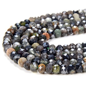 5X4MM Mix Multi Gemstones Micro Faceted Rondelle Loose Beads (P38)