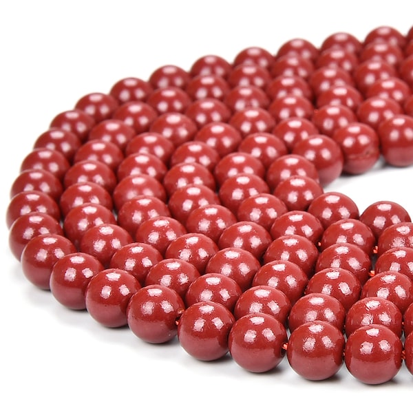 Cinnabar Gemstone Round 6MM Loose Beads 15 inch Full Strand (80018757-S26)