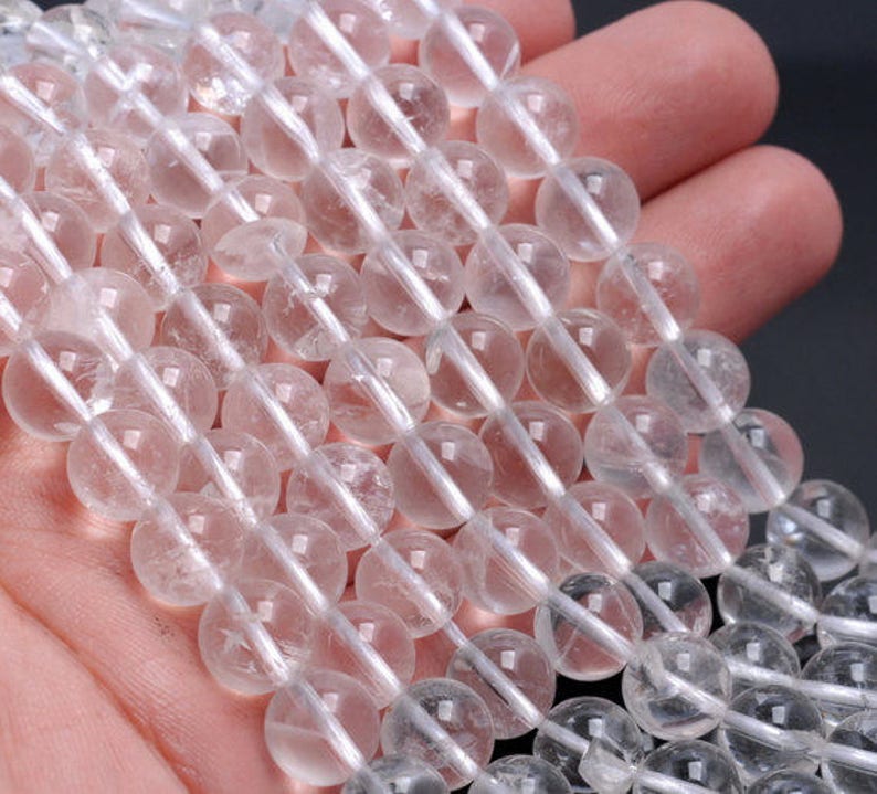Quartz Falling 10MM Falling Snow Clear Quartz Rock Crystal Gemstone Round 10MM Loose ...