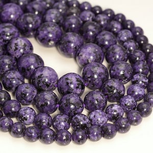 Purple Jasper Gemstone 6mm 8mm 10mm 12mm Round Loose Beads Full Strand (A224)