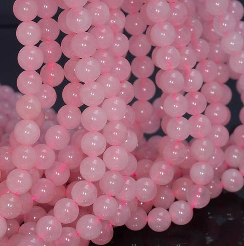 8MM Pink Rose Quartz Gemstone Pink Round 8MM Loose Beads 7.5 Etsy