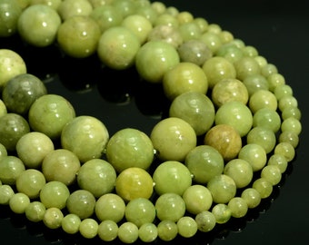 Genuine Natural Peridot Gemstone Grade AA Green 4mm 6mm 8mm 10mm Round Loose Beads (A233)