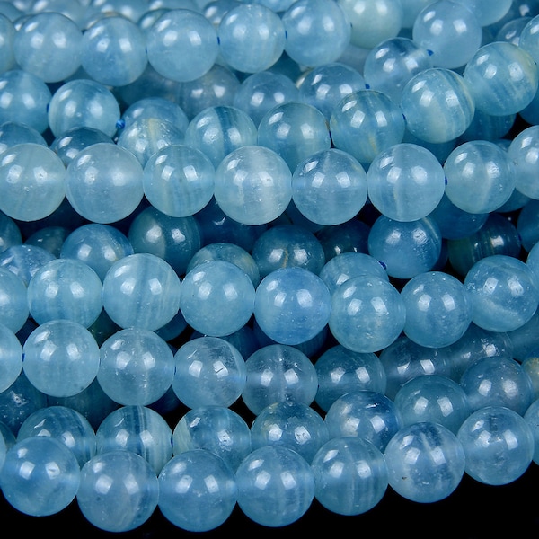 Blu raro naturale acquatina lemuriana argentina calcite blu onice pietra preziosa AAA rotondo 4 mm 5 mm 6 mm 7 mm 8 mm 9 mm 10 mm 11 mm 12 mm 13 mm perline (D82D83)