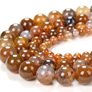 Rare New! Natural Starry Ocean Agate Gemstone Grade AAA Round 6MM 7MM 8MM 9MM 10MM 11MM 12MM 13MM 14MM 15MM Loose Beads (D220 D221)