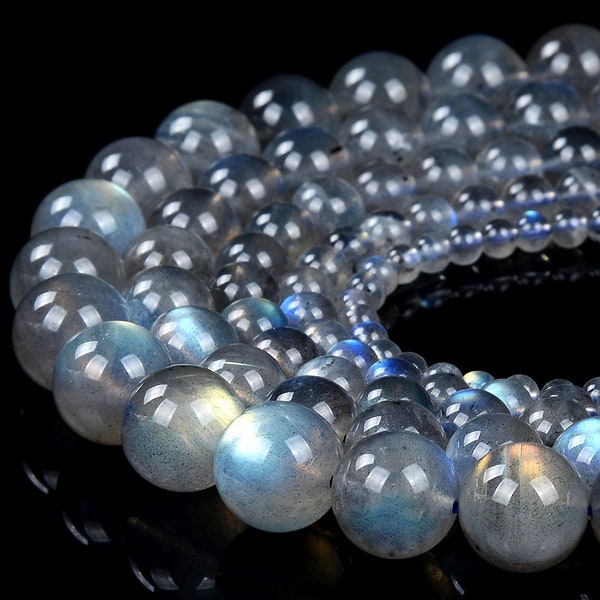 Natural Labradorite Gemstone Grade AAA Round 4MM 5MM 6MM 7MM 8MM 9MM 10MM 11MM 12MM 13MM Loose Beads (D460 D461)