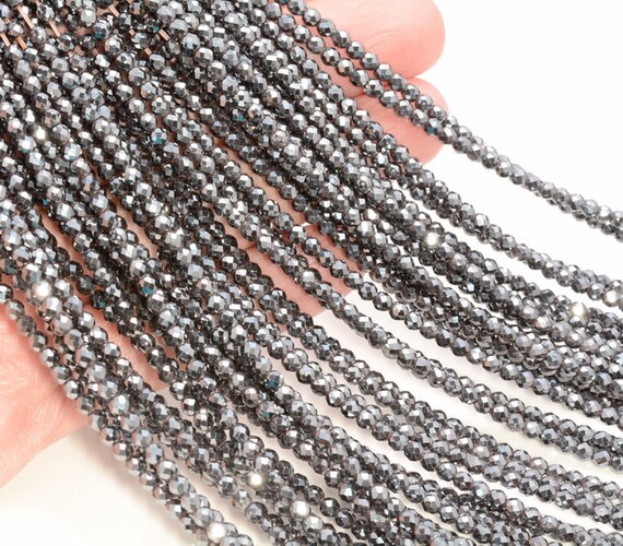 2 Strands/lot 4mm-10mm Gunmetal Flat Faceted Hematite Beads, Stone Beads