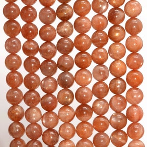 8mm Sunstone Gemstone Grade AA Round 8mm Loose Beads 7.5 inch Half Strand (90146220-806)
