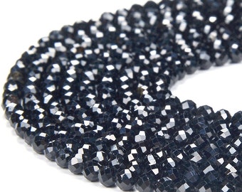 Natural Black Tourmaline Gemstone Grade AA Micro Faceted Round 2MM Loose Beads 15 inch Full Strand (80018438-P101)