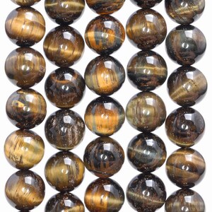 10MM  Tiger Eye Gemstone Grade A Round Loose Beads 15.5 inch Full Strand (80004066-B108)