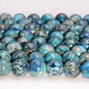 Apatite Blue Sea Sediment Imperial Jasper Gemstone Grade AAA 4mm 6mm 8mm 10mm Round Loose Beads (A272)
