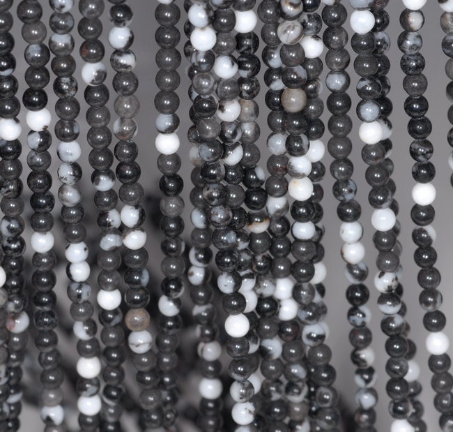 8MM Matte Zebra Jasper Gemstone Round Loose Beads 15 Inch