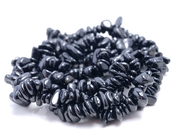 7-8MM Black Tourmaline Gemstone Pebble Nugget Chip Loose Beads | Etsy