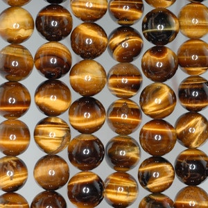 10mm Cognac Tiger Eye Gemstone Grade AAA Round Loose Beads 15.5 inch Full Strand (90186206-732)
