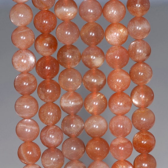 8MM ORANGE MOONSTONE GEMSTONE GRADE AA ROUND 8MM LOOSE BEADS 15.5/"