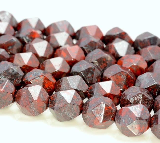 6MM Brecciated Jasper Beads Star Cut Faceted Grade AAA Genuine Natural Gemstone Loose Beads 7.5" BULK LOT 1,3,5,10 and 50 (80005243 H-M22)