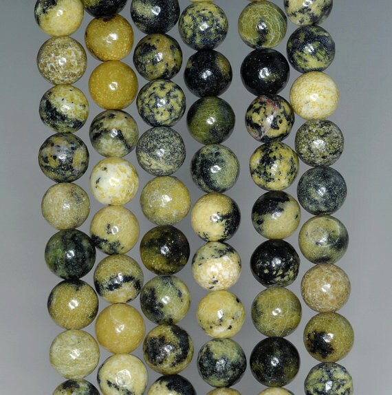 7mm Yellow Turquoise Gemstone Round Loose Beads 15.5 Inch