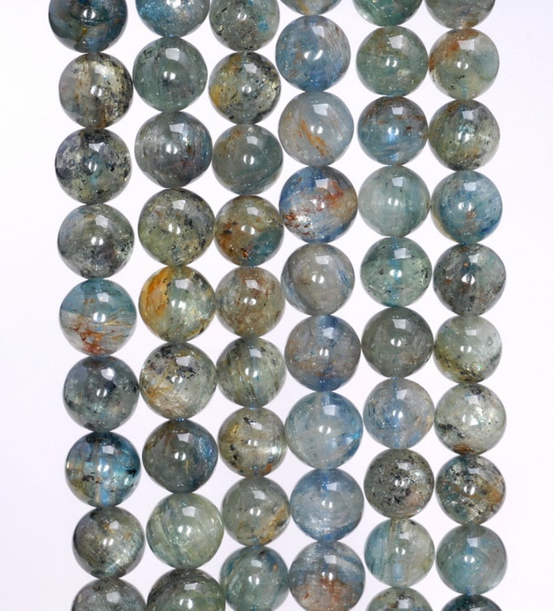 5-6MM Inclusion Kyanite Gemstone Round Loose Beads 15.5 inch Full Strand 80003999-A174