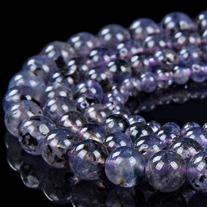 Natural Iolite Gemstone Grade AA Round 3MM 4MM 5MM 6MM 7MM Loose Beads (D448)