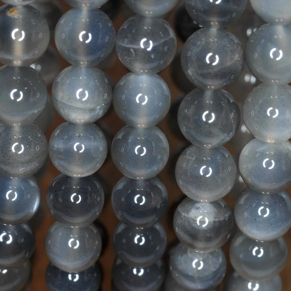 11-12mm Grey Moonstone Gemstone Grade AA Round Loose Beads 7 inch Half Strand (90186387-830)