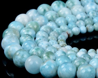 Natural Dominican Larimar Gemstone Round 5MM 6MM 7MM 8MM 9MM 10MM Loose Beads (D444)