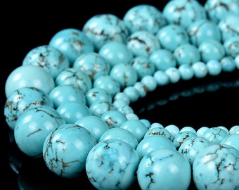 Turquoise Gemstone Grade AAA Round 3MM 6MM 8MM 10MM Loose Beads (D482)