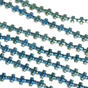 6MM Green Hematite Gemstone Cross Loose Beads 16 inch Full Strand (80000067-A37)