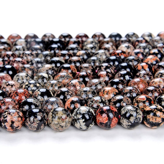 Mexican Red Snowflake Obsidian Gemstone Grade AAA Round 4MM 6MM