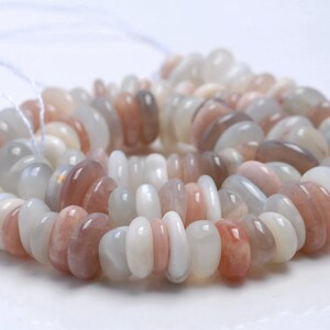 10-12MM Orange White Moonstone Gemstone Rondelle Slice Chip Loose Beads 16 inch  (80001823-A21)