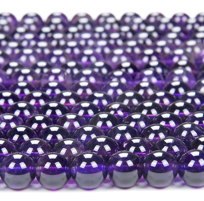 Natural Amethyst Gemstone Grade AAA Round 5MM 6MM 7MM 8MM 9MM 10MM Loose Beads D329 image 2