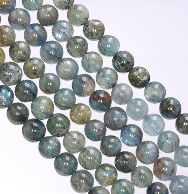 5-6MM Inclusion Kyanite Gemstone Round Loose Beads 15.5 inch Full Strand 80003999-A174