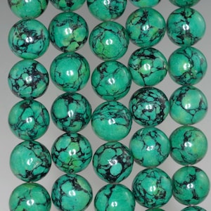 12mm Green Turquoise Gemstone Round 12mm Loose Beads 16 inch Full Strand (90186699-774)