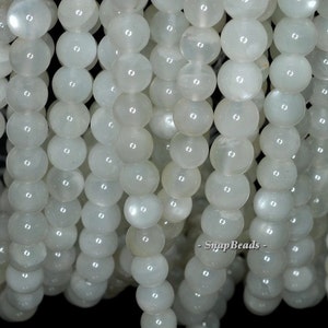 8mm White Moonstone Gemstone Round Loose Beads (86)