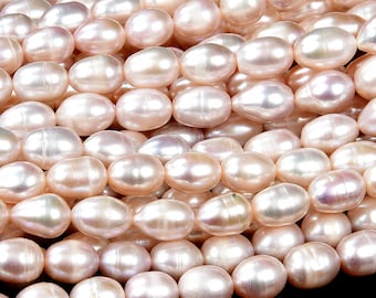 Natural Freshwater Ivory White Cream Pearl Gemstone Rice 5-7MM 5-8MM 9-11MM Loose Beads (S31)
