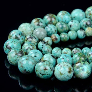 African Turquoise Gemstone Grade AAA Round 6MM 8MM 10MM Loose Beads (A294)