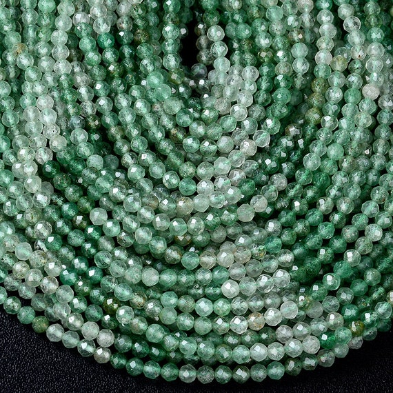 Bead, glass, transparent light spring green, 13-14mm faceted round