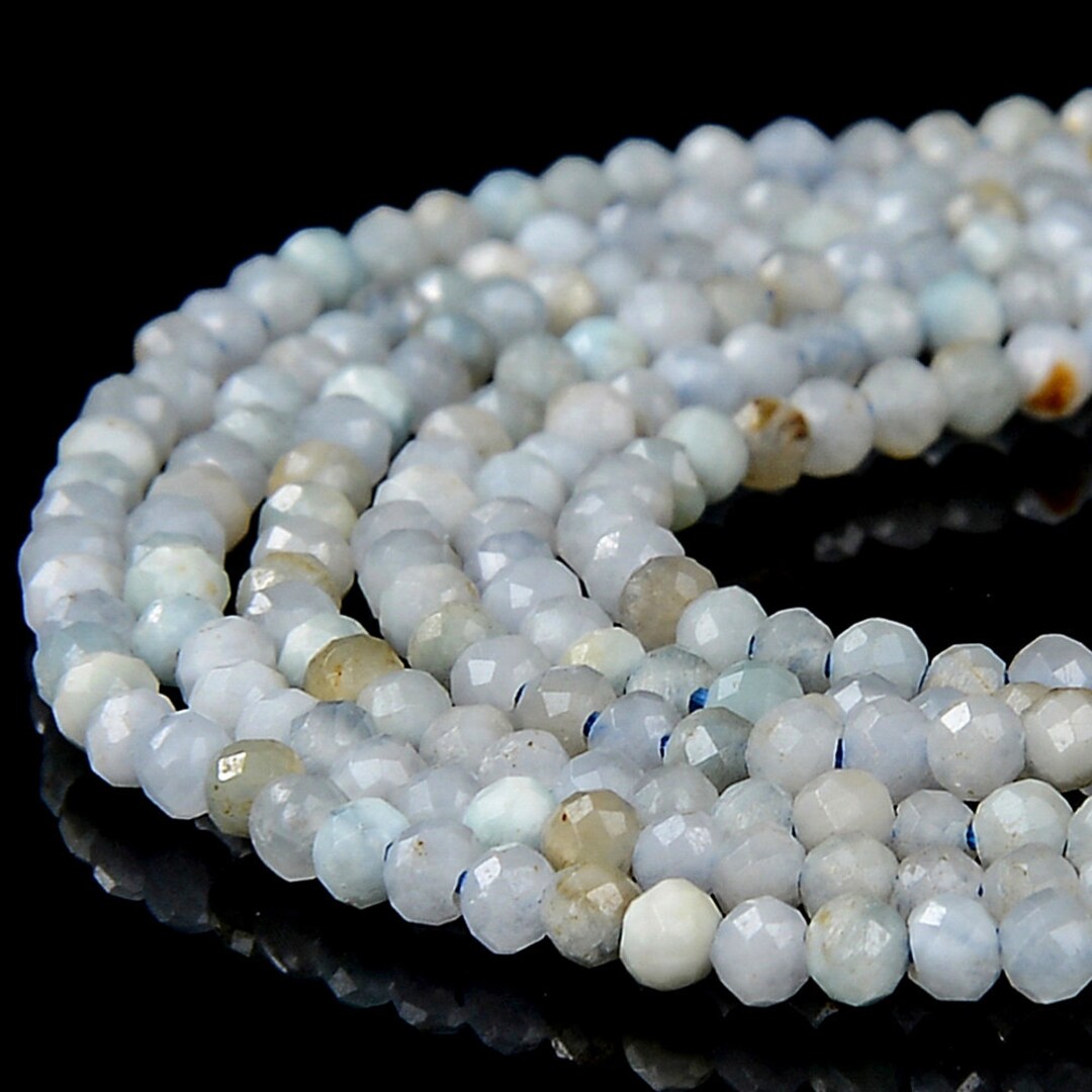 Natural Dominican Larimar Gemstone Grade A Micro Faceted Round 2MM