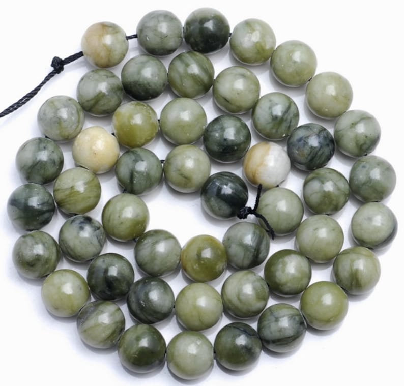 10 Strands 8mm Taiwan Olive Green Jade Gemstone Jade Round Loose Beads 15.5 inch Full Strand 80005978-M38 x10