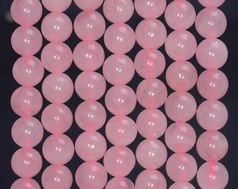 8MM Pink Rose Quartz Gemstone, Pink, Round 8MM Loose Beads 15.5 inch Full Strand (10016903-149)