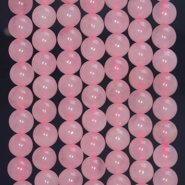 8MM Pink Rose Quartz Gemstone, Pink, Round 8MM Loose Beads 15.5 inch Full Strand (10016903-149)