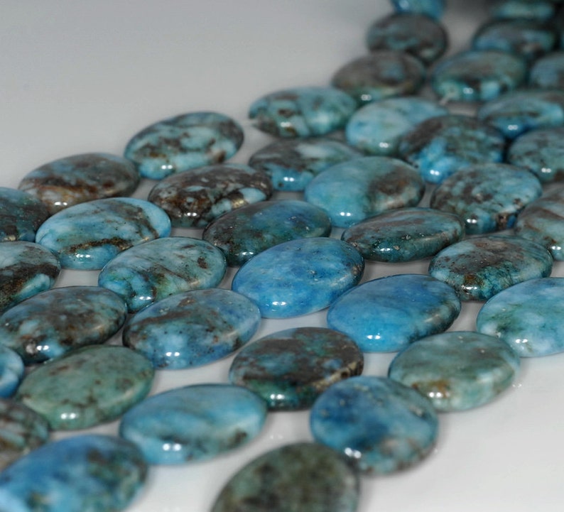 30x22mm Blue Lagoon Pyrite Inclusions Quartz Gemstone Oval Etsy