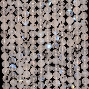 4MM  Rainbow Moonstone Gemstone Grade AAA Micro Faceted Round Loose Beads 15.5 inch Full Strand (80010056-A199)