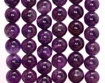 8mm Amethyst Gemstone Grade AAA Purple Round 8mm Loose Beads 15.5 inch Full Strand (80008579-813)