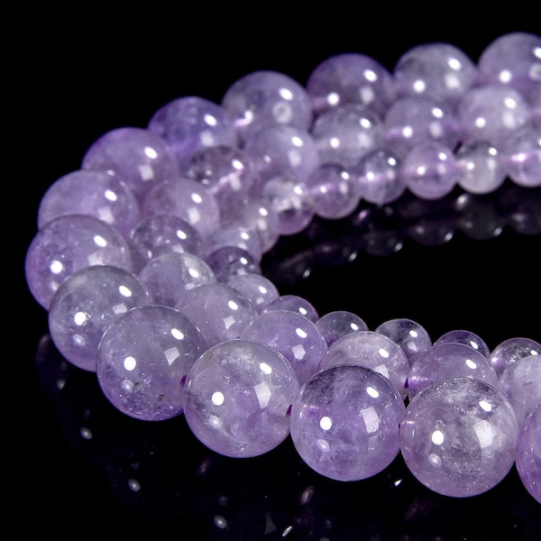 Naturalny lawendowy ametyst klasy AA, okrągły, 5 mm, 6 mm, 7 mm, 8 mm, 10 mm, luźne koraliki (D549)